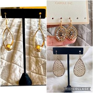 Bundle of 3 cute gold earrings
